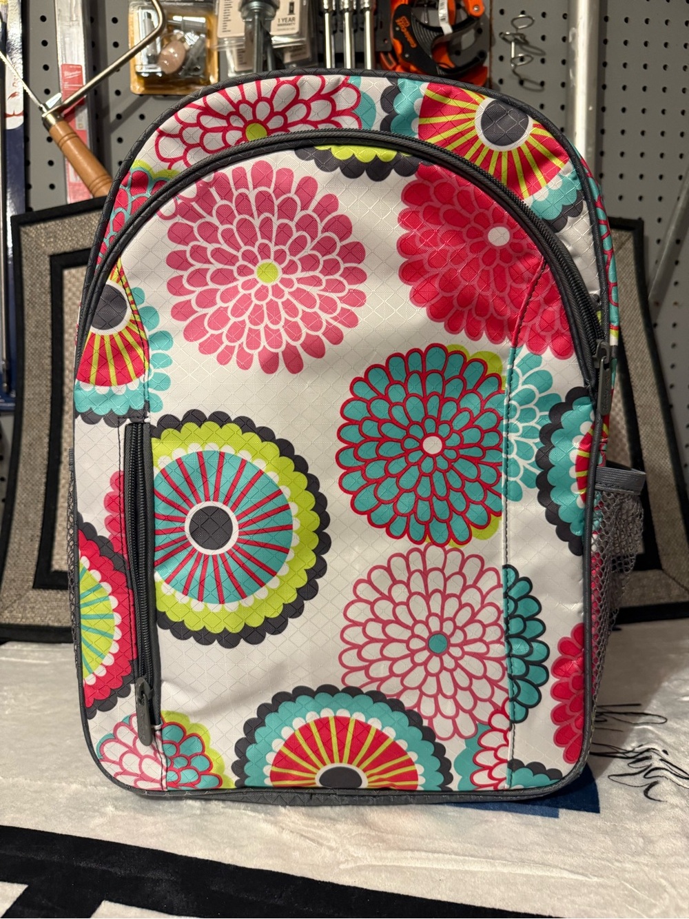 thirty-one Floral Backpack in Teal, Pink, Lime